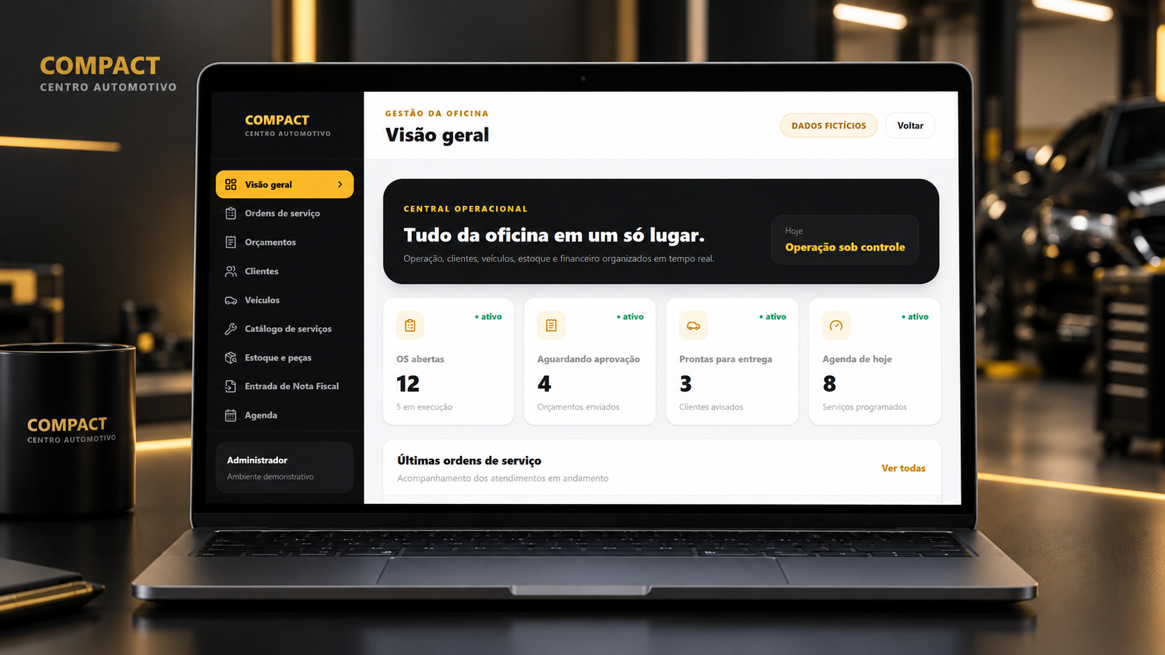 Sistema personalizado de gestão do Compact Centro Automotivo