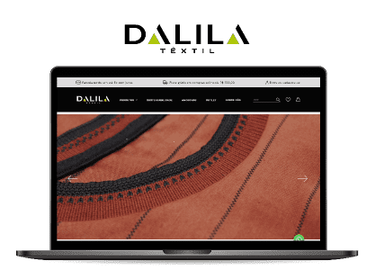 Mockup do site Dalila Têxtil